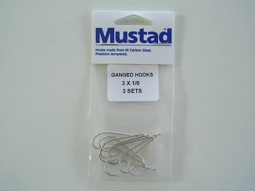 Mustad Pre-Rigged Gang Hooks 1/0 3 Hooks 3 Sets Kirby