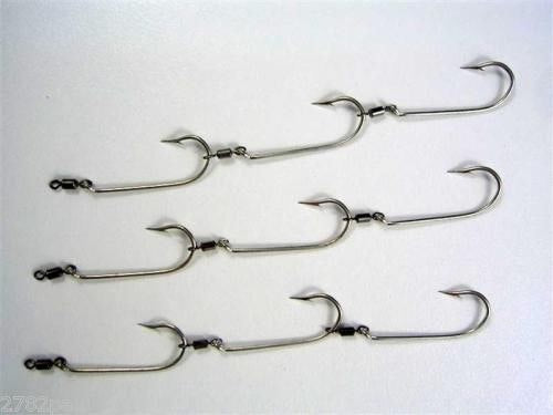 Mustad Pre-Rigged Deluxe Swivel Gang Hooks 4/0 X 3 Sets