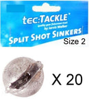20 x Jarvis Walker 2 Split Shot Sinkers -Pre Packed 2 Split Shot Fishing Sinkers