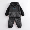 Boys Winter Fashion Stitching Quilted Sports Suit