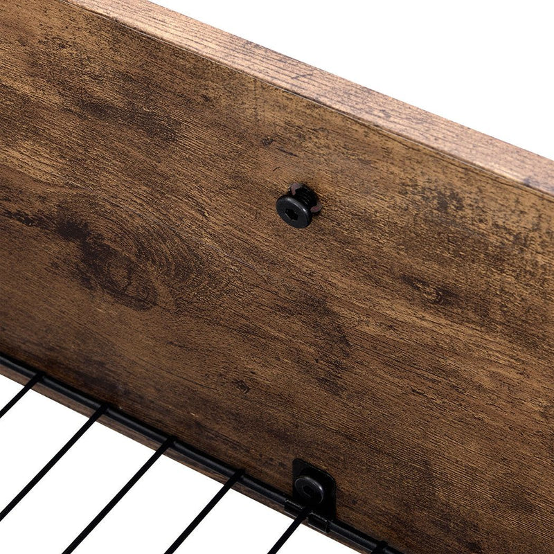 Levede 4 Double Bed Frame Storage Drawers Metal Wooden Wood Bonus Bottom Mat