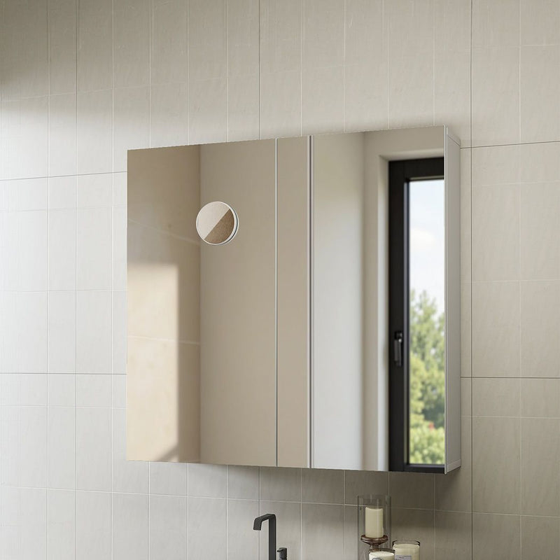 Levede Bathroom Mirror Wall Mounted Vanity Mirror Cabinet Wall Storage 75x72cm