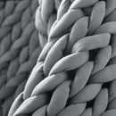 Dreamz Knitted Weighted Blanket Chunky Bulky Knit Throw Blanket 3kg Grey