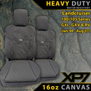 Razorback 4x4 XP7 Heavy Duty Canvas 2x Front Seat Covers suitable for a Toyota Landcruiser 100/105 Series GXL, GXV & RV (Available)