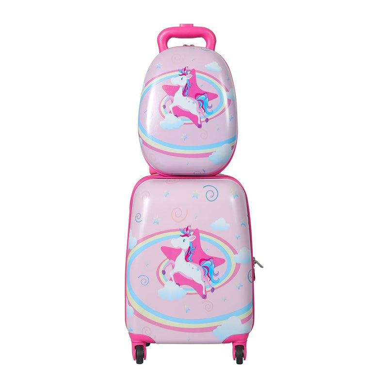 Bopeep 16''13'' 2Pcs Kids Luggage Set Travel Suitcase Child Bag Backpack Unicorn