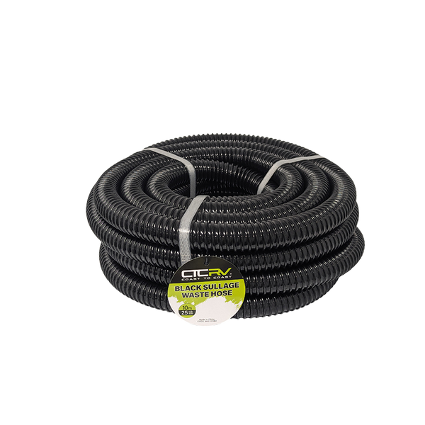 COAST RV Black Sullage Waste Hose - 10m Roll - 25mm I.D.