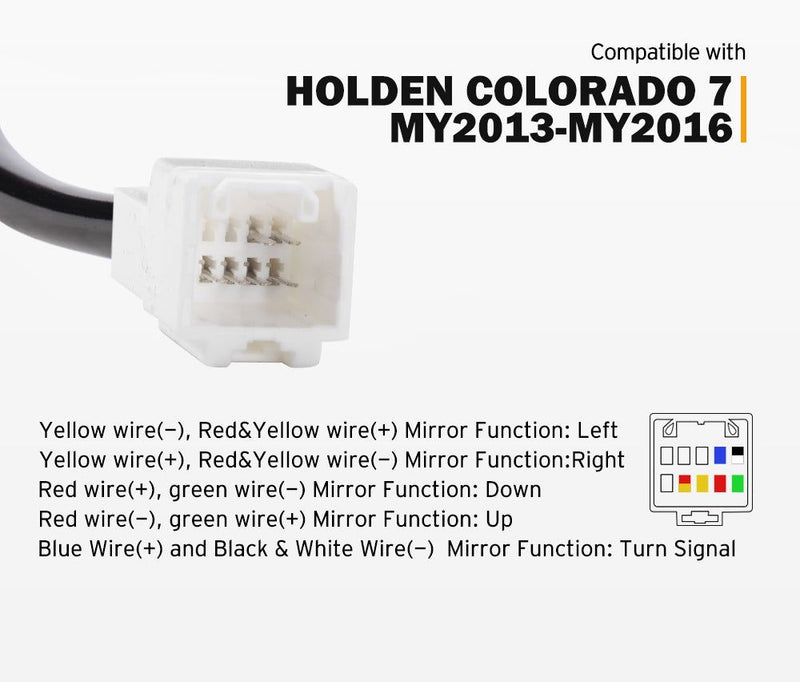 Pair Extendable Towing Mirrors Gen1 for Holden Colorado7 MY2013-MY2016 Black Pair