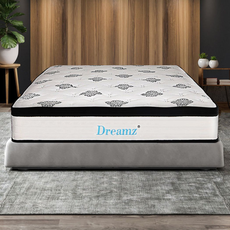 Dreamz Bedding Mattress Spring King Single Premium Bed Top Foam Medium Firm 30cm