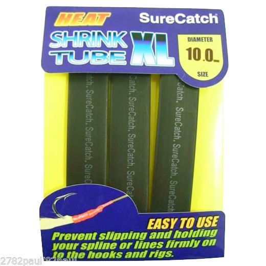 1 Packet of Black SureCatch Fishing Heat Shrink Tube - Wire Cable Sleeve Tubing