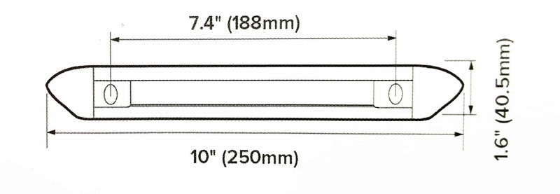 Dreamlighting LED Awning Light PC Cover - White Shell - 250mm/10", DC12V, Cool White