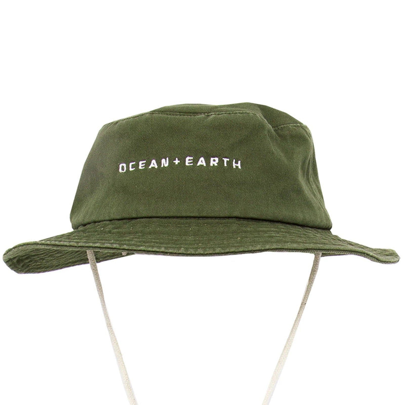 Ocean & Earth Kids One-Dayer Cotton Soft Brim Hat - Dark Olive Sizes 53-55cm
