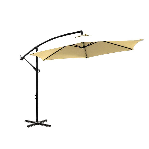 Mountview 3m Outdoor Umbrella Cantilever Garden Patio Beach Umbrellas Beige