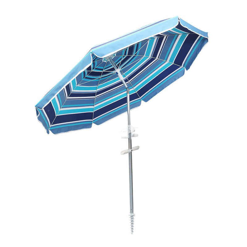 Centra 2.2m Outdoor Beach Umbrella Tilting Patio Tropical Shelter Parasoll Blue