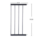 Levede Baby Safety Gate Adjustable Pet Stair Barrier 30cm Door Extension Black