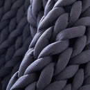 Dreamz Knitted Weighted Blanket Chunky Bulky Knit Throw Blanket 6.5kg Dark Grey