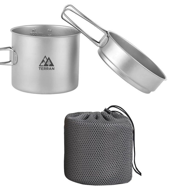 TERRAN Titanium Backpacking Starter Kit (Pot, Mug and Spork)