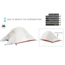 Ultralight 2-Person Backpacking Tent 20D Nylon Waterproof White