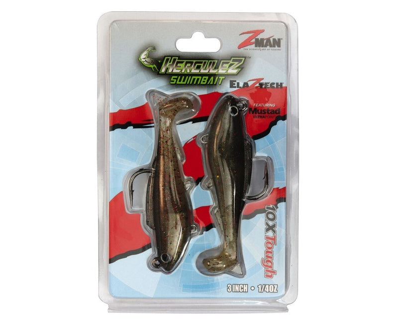 2 Pack of 3 Inch Zman HerculeZ Soft Swimbait Lures -11.6g Rigged Soft Body Lures