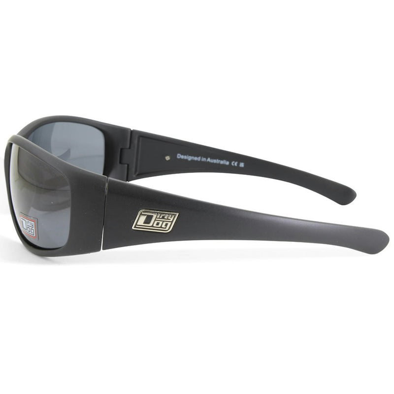 Dirty Dog Wolf Satin Black/Grey Polarised Men's Sunglasses 53643