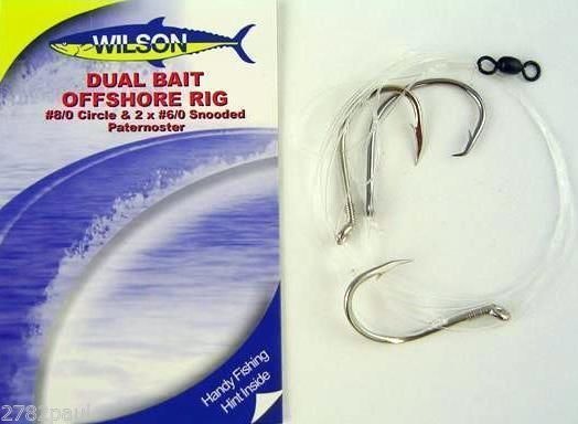 Wilson Live Dual Bait Offshore Rig - 8/0 Circle & 2 X 6/0 Snooded Paternoster