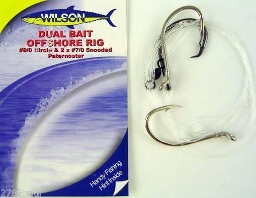 Wilson Live Dual Bait Offshore Rig - 8/0 Circle & 2 X 7/0 Snooded Paternoster