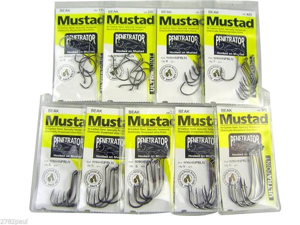 Mustad Penetrator-Bulk 9 Pc Value Pack-Sizes-1/0,2/0,3/0,4/0,5/0,6/0,7/0,8/0,9/0