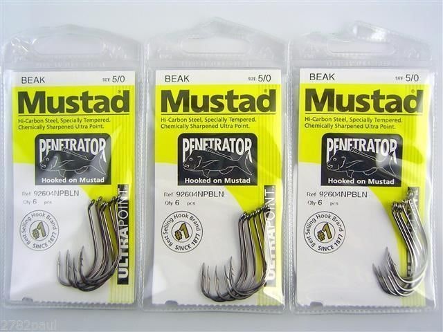 Mustad Penetrator-Bulk 9 Pc Value Pack-Sizes-1/0,2/0,3/0,4/0,5/0,6/0,7/0,8/0,9/0