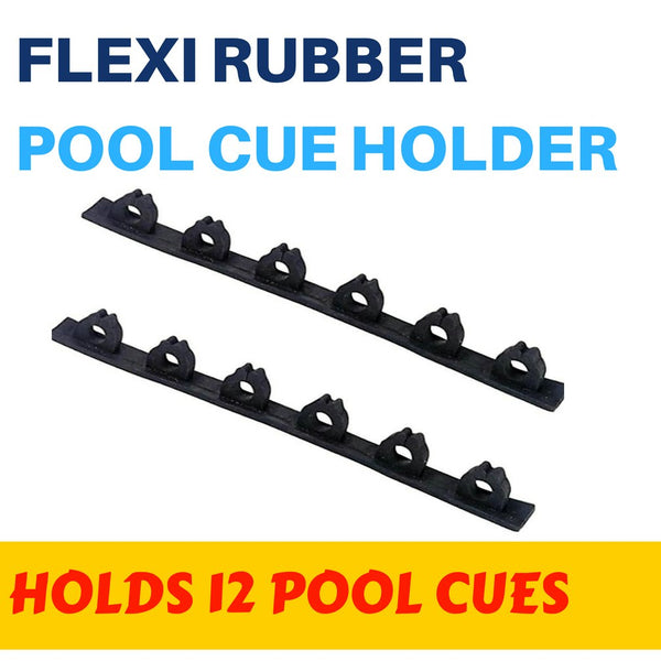 Rubber Pool Cue Holder or  Rod Holder - Holds 12 pool Cues Storage Organiser NEW