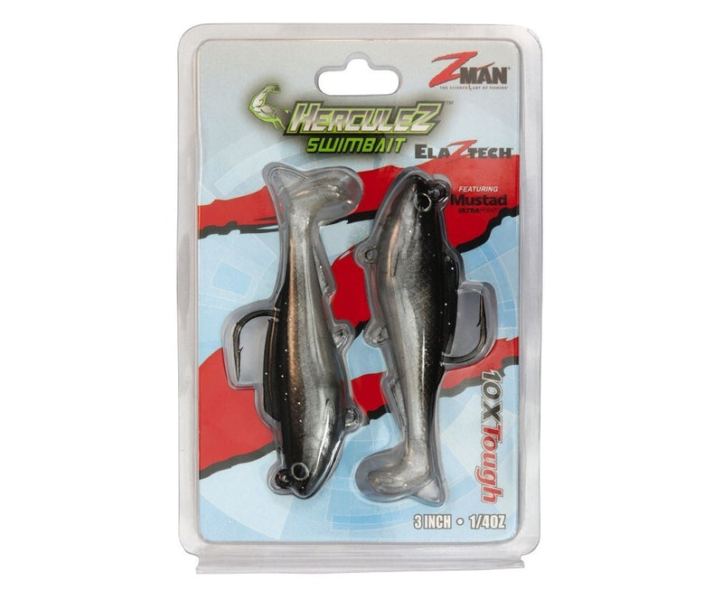 2 Pack of 3 Inch Zman HerculeZ Soft Swimbait Lures -11.6g Rigged Soft Body Lures