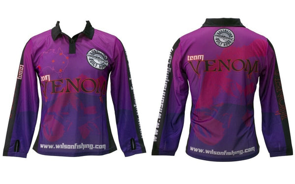 Team Venom Ladies Barra Tournament Long Sleeve Fishing Shirt with Collar