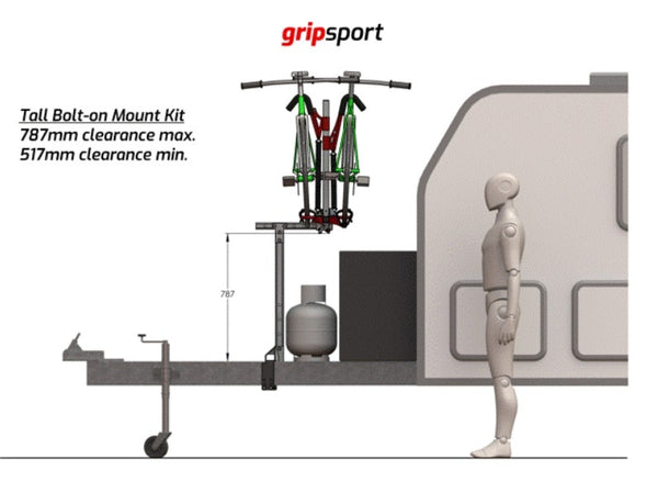 Pickup only - Gripsport Van-Rack 4-Bike Tilting/Standard/Tall Bolt-on Kit