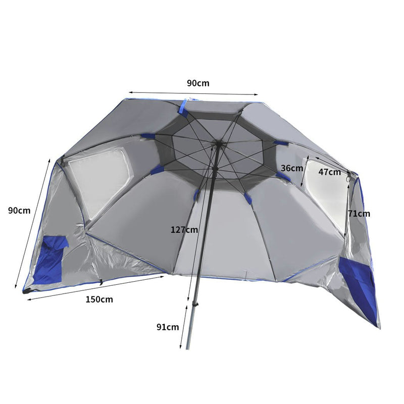 Mountview Beach Outdoor Sun Shade Shelter 2.33M Blue