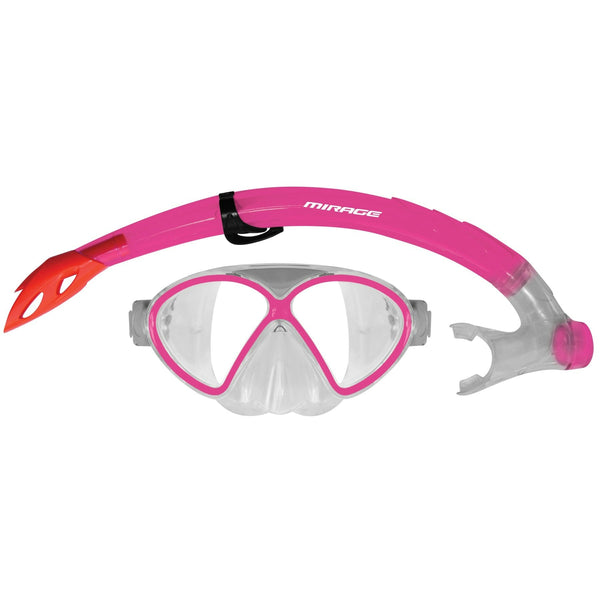 Mirage Comet Junior Kids Mask & Snorkel Set with Mesh Carry Bag (Pink)