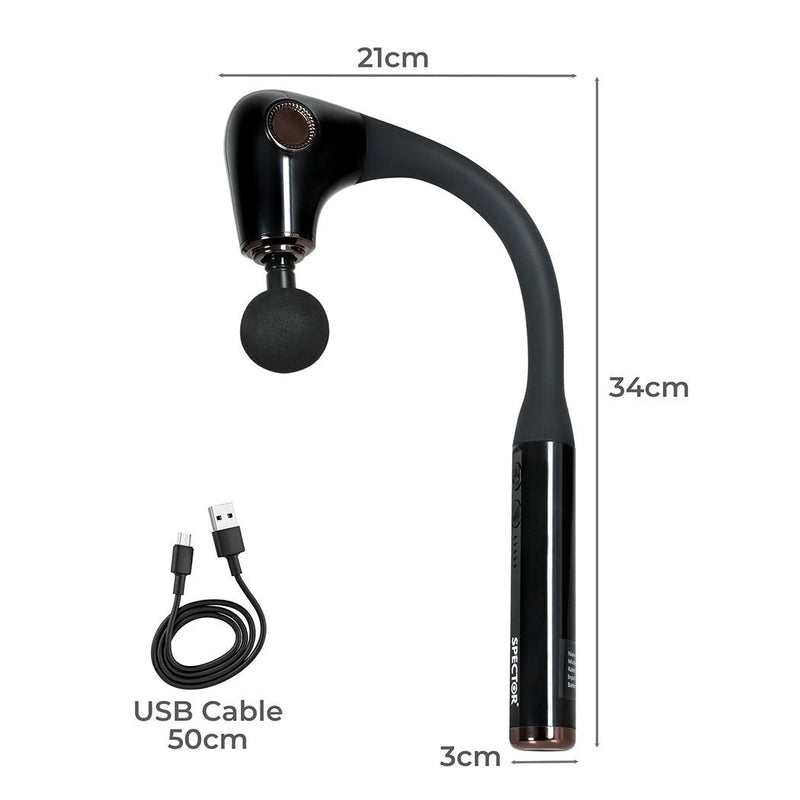Spector Massage Gun Deep Tissue Extended Handle Percussion Massager Pain Relief