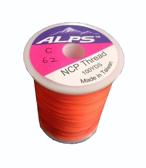 Alps 100yds of Lumin Orange Rod Wrapping Thread - Size C (0.2mm) Rod Binding Cotton