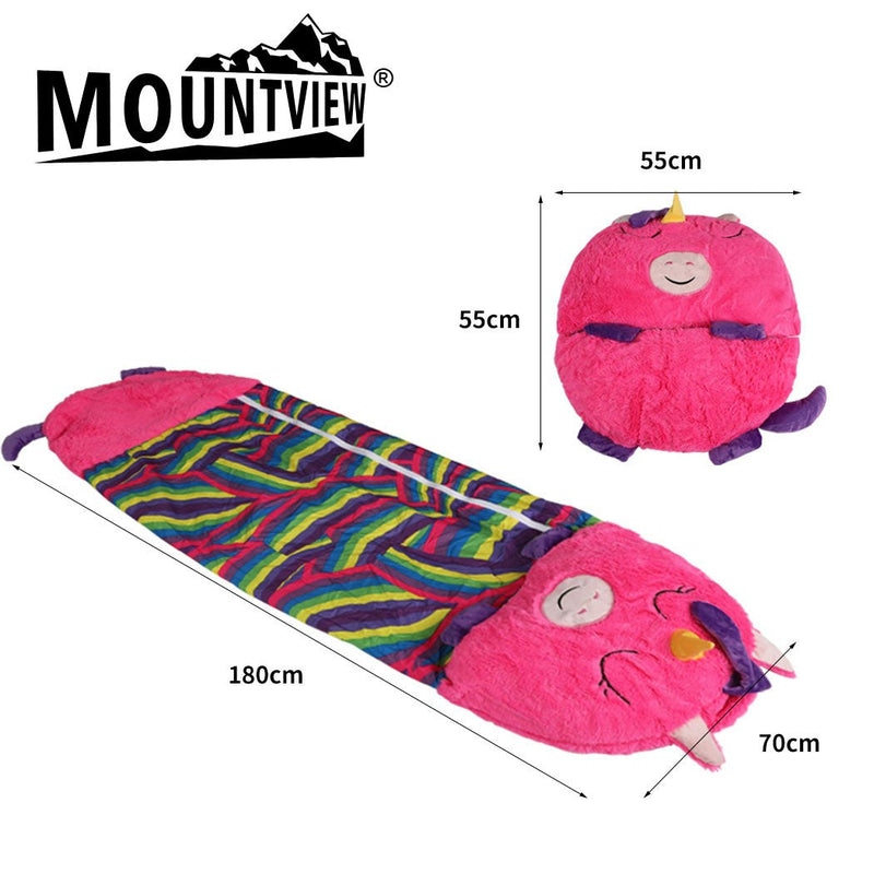 Mountview Sleeping Bag Child Pillow Stuffed Toy Kids Bags Gift Unicorn 180cm L