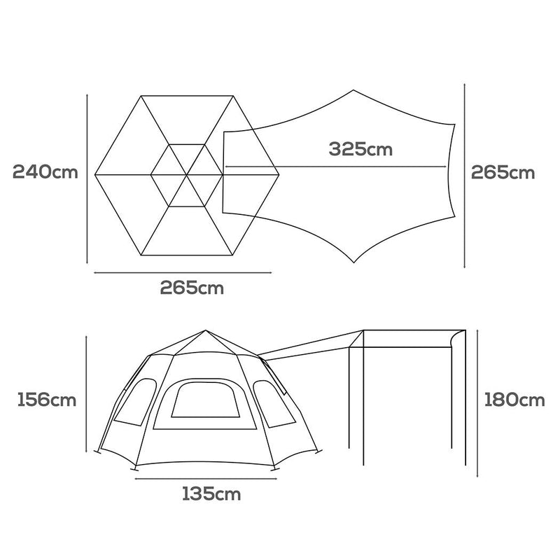 Mountview Instant Tent Pop up Camping Tarp Canopy Family 5-8 Person Ground Mat