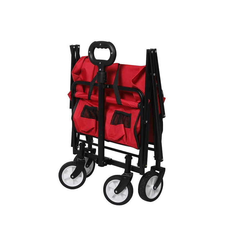 Lambu Garden Trolley Cart Foldable Picnic Wagon Outdoor Camping Trailer Red