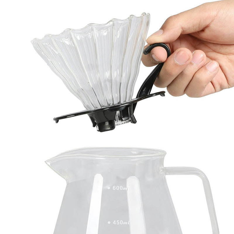 Pour Over Coffee Maker Set Dripper Pot Kettle Filter Coffee Grinder Camping Travel