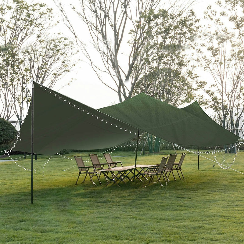 Manan Canvas Tarp Camping Tarpaulin Heavy Duty Sun Shelter Canopy Waterproof 2M