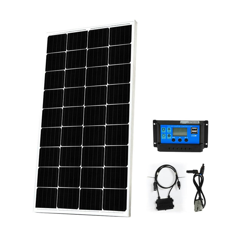 Traderight Group  12V 250W Solar Panel Kit Mono Caravan Camping Power Controller Charging USB Home