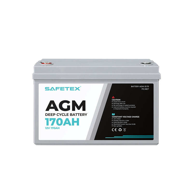 AGM Battery Deep Cycle 170Ah with 12V Battery Box Anderson Plug USB LED Light