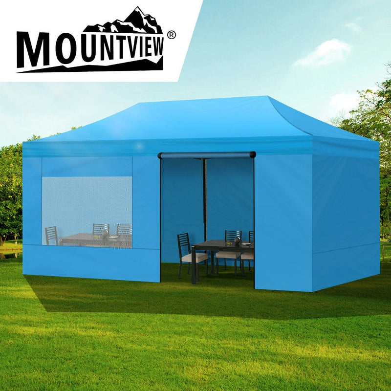 Mountview Gazebo Tent 3x6 Marquee Gazebos Outdoor Camping Canopy Mesh Side Wall