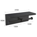 Traderight Group  Toilet Paper Holder Double Roll Stainless-Steel Hook Bathroom Rack Wall Black