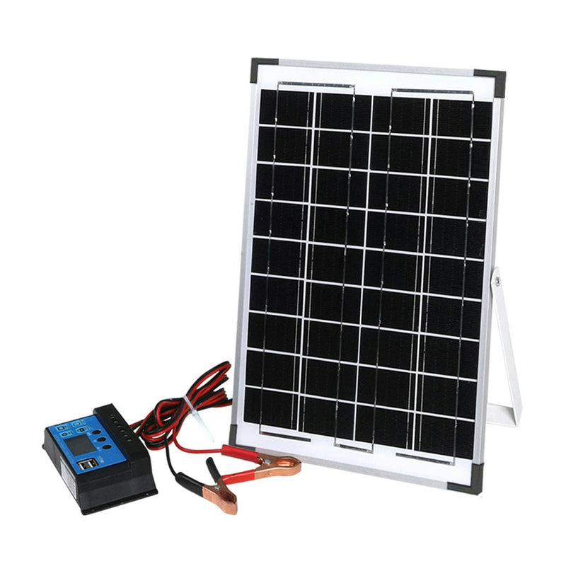 Traderight Group  12V 10W Solar Panel Kit Mono Caravan Folding Camping Charging Controller Kits