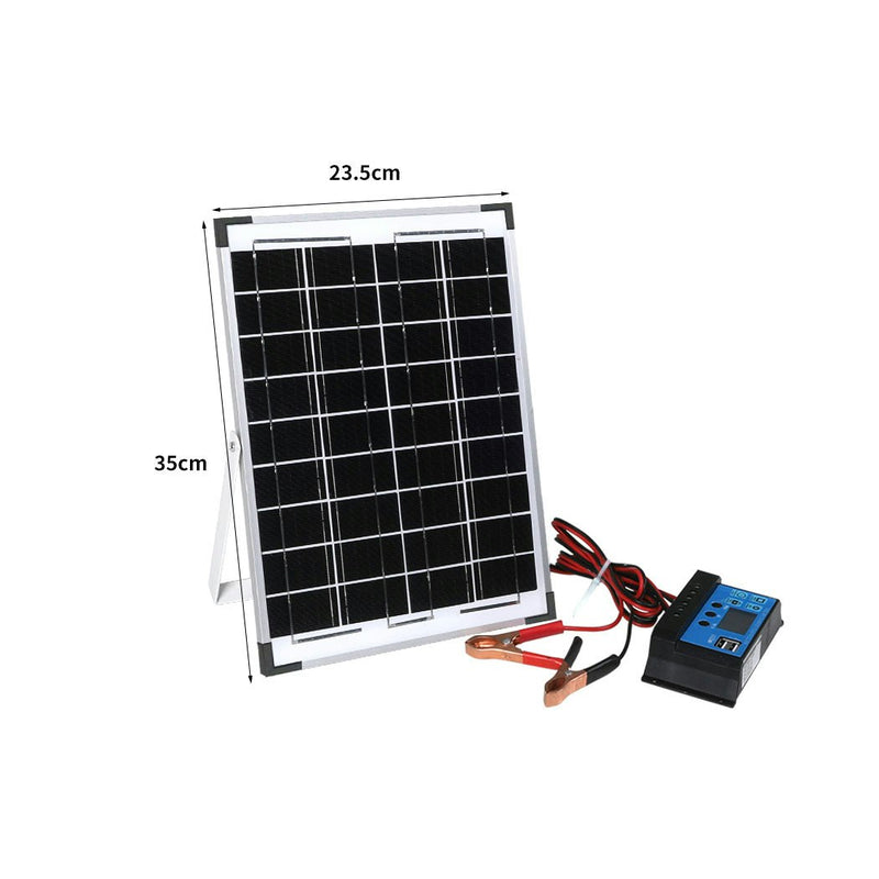 Traderight Group  12V 10W Solar Panel Kit Mono Caravan Folding Camping Charging Controller Kits
