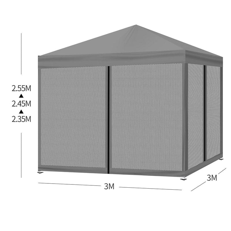 Mountview Gazebo 3x3m Pop Up Marquee Outdoor Mesh Side Wall Canopy Wedding Tent