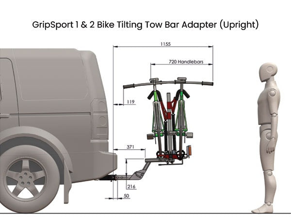 Gripsport 1-2 Bike Towbar Adapter (Tilting)
