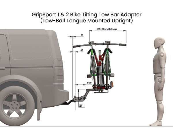 Gripsport 1-2 Bike Towbar Adapter (Tilting)