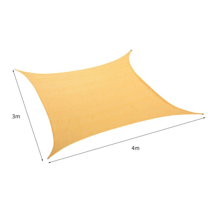 Mountview Sun Shade Sail Cloth Rectangle Canopy Outdoor Awning Cover Beige 3x4M